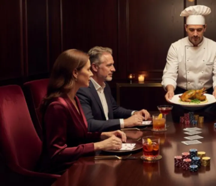 Dîner gastronomique du chef associé à une soirée poker en salle dédiée